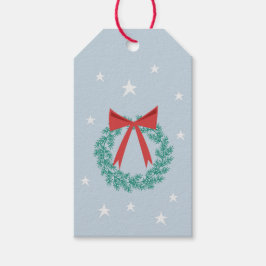 ウィンタークリスマスリースウィズボウレトロインスパイア ギフトタグ