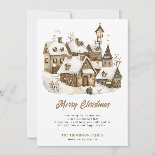 ウィンタークリスマスヴィンテージビレッジオールドハウス シーズンカード (正面)