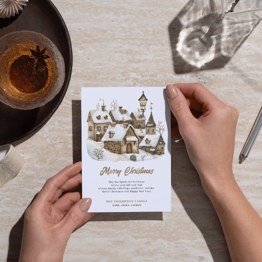 ウィンタークリスマスヴィンテージビレッジオールドハウス シーズンカード