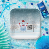 ウィンタークリスマス雪だるま紙プレート ペーパープレート (パーティー)