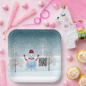ウィンタークリスマス雪だるま紙プレート ペーパープレート (パーティー)