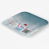 ウィンタークリスマス雪だるま紙プレート ペーパープレート (傾斜あり)