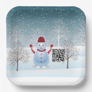 ウィンタークリスマス雪だるま紙プレート ペーパープレート