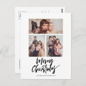 ウィンタークリスマス3フォトコラージュホリデイ ポストカード (正面/裏面)
