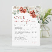 ウィンタークリスマス オーバー・オア・アンダー ブライダルシャワーゲーム 招待状 (スタンド正面)