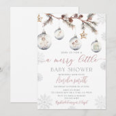 ウィンタークリスマス メリーリトルベイビーシャワー 招待状 (正面/裏面)