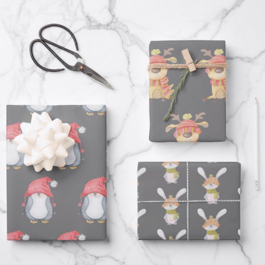 ウィンタークリッツトリオホリデー ラッピングペーパーシート (正面)