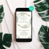 ウィンタークリーミーホワイト結婚フローラ 招待状