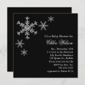 ウィンターグラマー赤ちゃんシャワー招待状オンブラック 招待状 (正面/裏面)