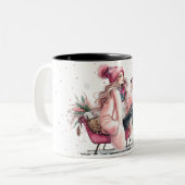 ウィンターグラムピンクスレードライディングマグカップ ツートーンマグカップ (正面左)