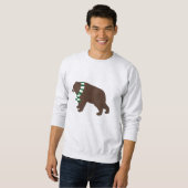 ウィンターグリズリーベア長袖Tシャツ スウェットシャツ (正面フル)