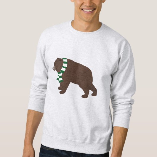 ウィンターグリズリーベア長袖Tシャツ スウェットシャツ (正面)