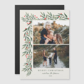 ウィンターグリーナリーアイボリー2枚の写真のクリスマス (正面/裏面)