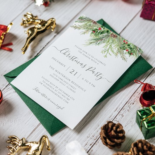ウィンターグリーナリークリスマスホリデーパーティー 招待状