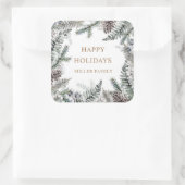 ウィンターグリーナリーブルーハッピーホリデーズモノグラム スクエアシール (バッグ)