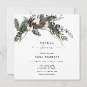 ウィンターグリーナリーブーケブライダルシャワー 招待状 (正面)