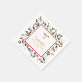 ウィンターグリーナリーベビーシャワー紙ナプキンス スタンダードカクテルナプキン (角)