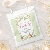 ウィンターグリーナリーベリーリースクリスマス フェイバーバッグ (クリップ留めされた状態)