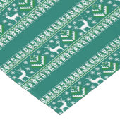 ウィンターグリーンとホワイトクリスマスフェア島 ショートテーブルランナー (コーナー)