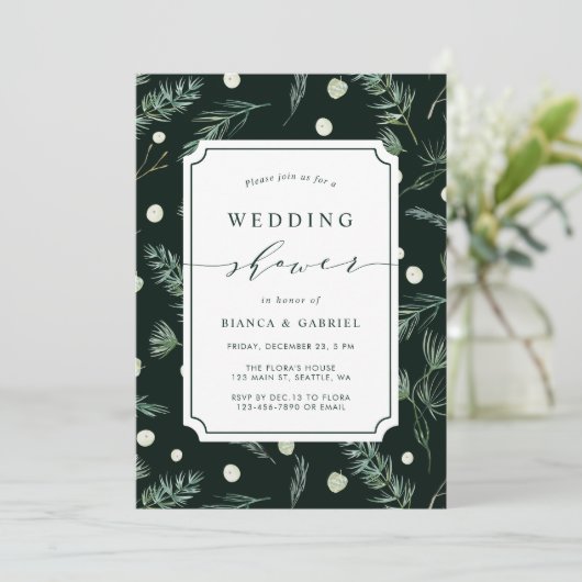 ウィンターグリーンウェディングシャワー 招待状 (スタンド正面)
