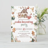 ウィンターグリーンクリスマスクッキー飾のパーティー 招待状 (スタンド正面)