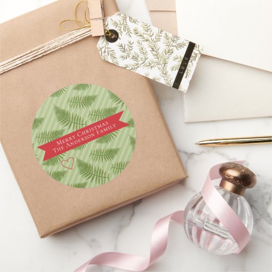 ウィンターグリーンズクリスマスホリデー ラウンドシール (ギフト)