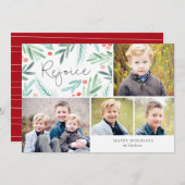 ウィンターグリーンズホリデ数々のーフォトカード シーズンカード (正面/裏面)