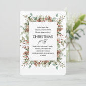 ウィンターグリーンパインコーンフレームクリスマス 招待状 (スタンド正面)