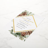 ウィンターグリーンブライダルシャワーフォイル招待状 箔招待状 (回転した状態)