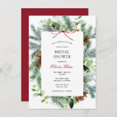ウィンターグリーンブライダルシャワー 招待状 (正面/裏面)