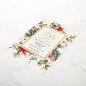 ウィンターグリーンブライダルシャワー 箔招待状 (回転した状態)
