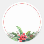 ウィンターグリーンブーケ空白のホームメイドジャールカニング ラウンドシール (正面)