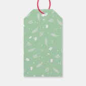 ウィンターグリーンホリーアンドパインリースクリスマス ギフトタグ (裏面)