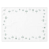 ウィンターグリーンモノグラムボードブルオーナメントクリスマス テーブルクロス (正面(横))