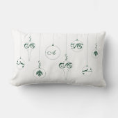 ウィンターグリーンモノグラムボードブルオーナメントクリスマス ランバークッション (正面)