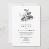 ウィンターグリーンリーアンドベリー結婚式招待状 招待状 (正面)