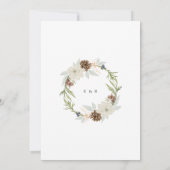 ウィンターグリーンリーゴールデンエレガントウェディング招待状 招待状 (裏面)