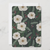 ウィンターグリーンリースレッドボウブライダルシャワー 招待状 (裏面)