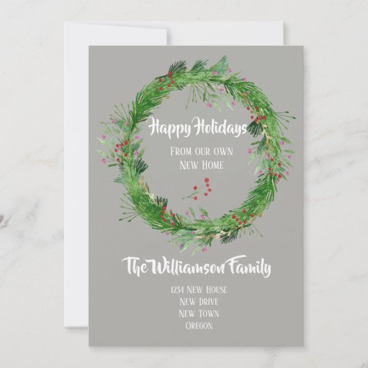 ウィンターグリーンリーニューホームハッピーホリデーズ シーズンカード (正面)