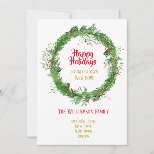 ウィンターグリーンリーニューホームハッピーホリデー シーズンカード