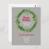 ウィンターグリーンリーニューホームハッピーホリデー ポストカード (正面/裏面)