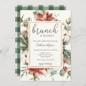 ウィンターグリーンリーブランチ&バブリーブライダルシャワー 招待状 (正面/裏面)