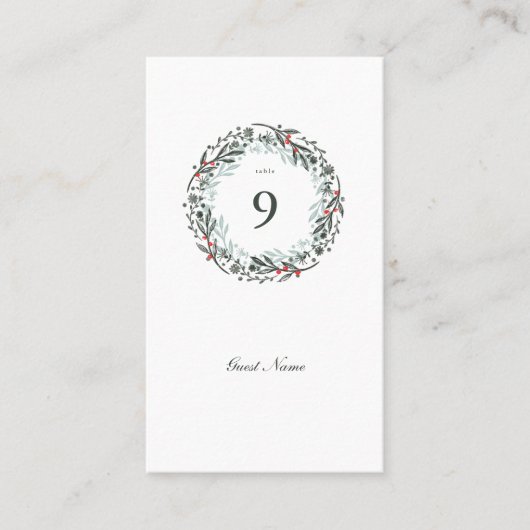 ウィンターグリーンリーボタニカルデイのゲスト プレイスカード (正面)