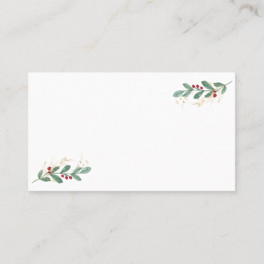 ウィンターグリーンリーレッドベリ結婚ー座席表 プレイスカード (裏面)