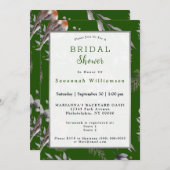 ウィンターグリーンロビングリーンリーブライダルシャワー 招待状 (正面/裏面)