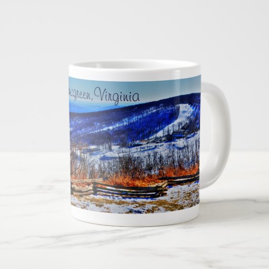 ウィンターグリーンヴァージニアマウンテンスキーリゾートインウィンター ジャンボコーヒーマグカップ (正面右)