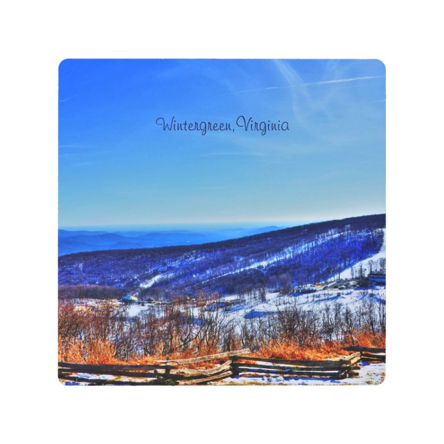 ウィンターグリーンヴァージニアマウンテンスキーリゾートインウィンター メタルプリント (正面)
