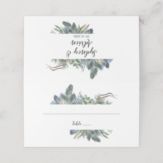 ウィンターグリーン結婚リー座席表 プレイスカード (外部開封)