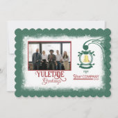 ウィンターグリーン、バーガンディーレッドスクリプト金ゴールドベル シーズンカード (正面)