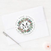 ウィンターグリーン | ボホフラワー Return Address ラウンドシール (封筒)